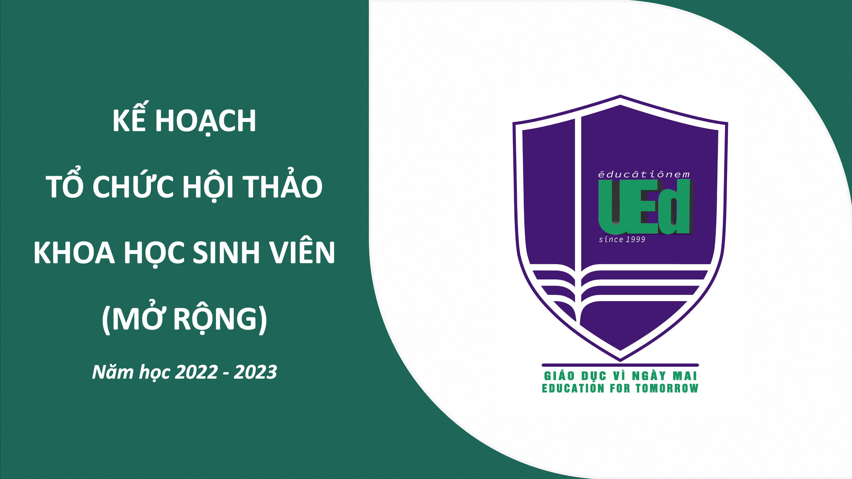 Kế hoạch tổ chức Hội thảo khoa học sinh viên (mở rộng)