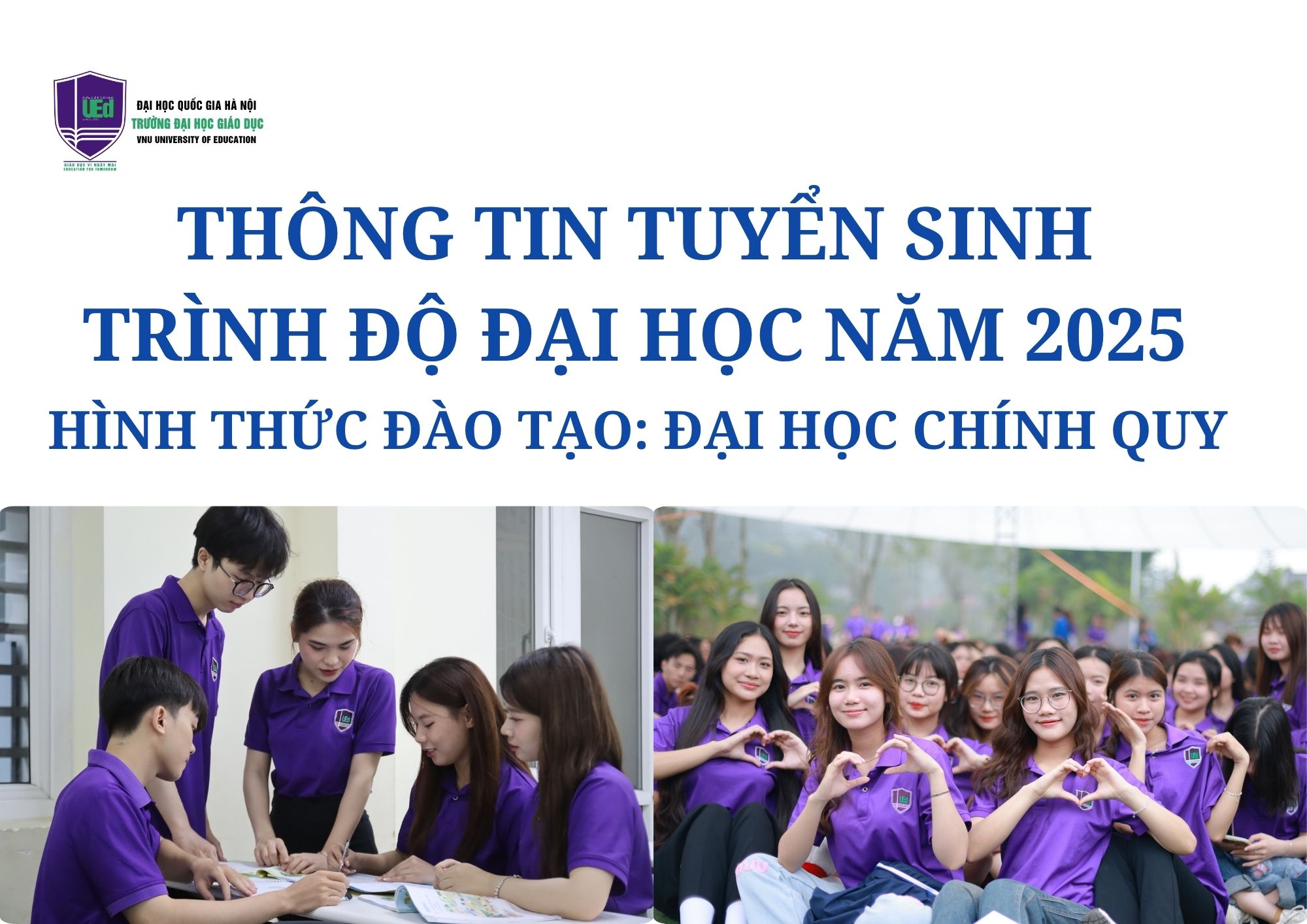 Thông tin tuyển sinh trình độ đại học năm 2025 (cập nhật), hình thức đào tạo: Đại học chính quy của Trường Đại học Giáo dục