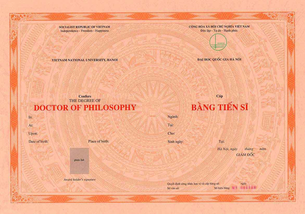 Mẫu văn bằng chứng chỉ