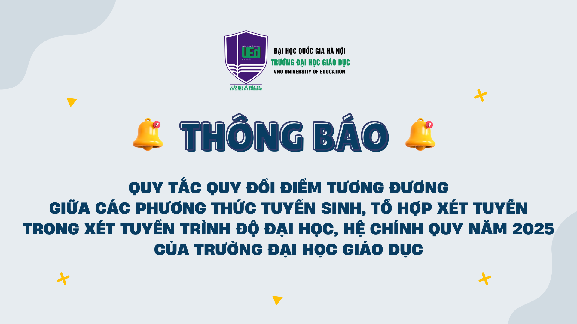 Thông báo quy tắc quy đổi điểm tương đương